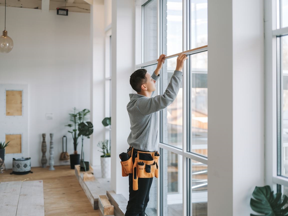 Pomiar szerokości okna przed instalacją rolet